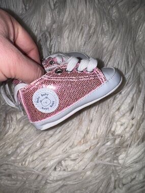 Baby Sequin Lace-Up Walker Shoes in Pink - Baby Baby